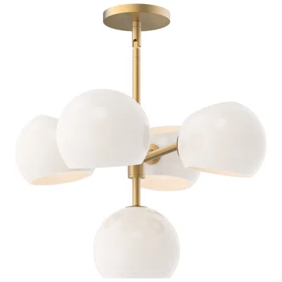Kuzco Alora Mood Willow E12 18-in Gold/opal Matte Glass 5 Lights Chandeliers