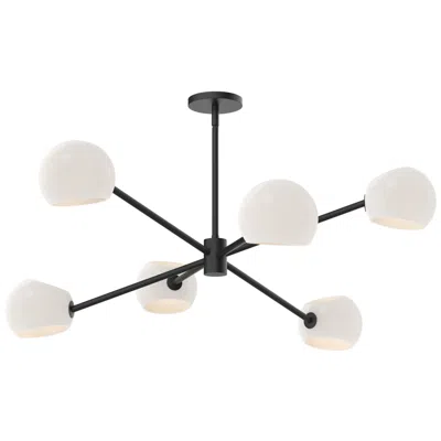 Kuzco Alora Mood Willow E12 37-in Black/opal Matte Glass 6 Lights Chandeliers