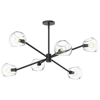 Kuzco Alora Mood Willow E12 37-in Clear Glass/matte Black 6 Lights Chandeliers