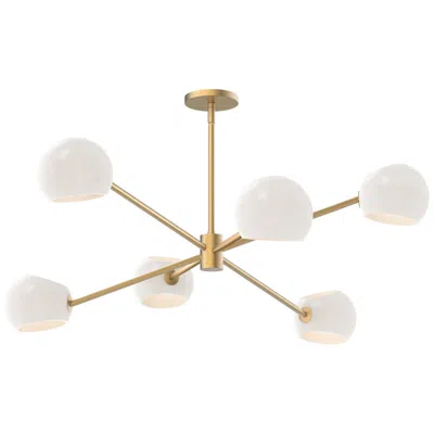 Kuzco Alora Mood Willow E12 37-in Gold/opal Matte Glass 6 Lights Chandeliers