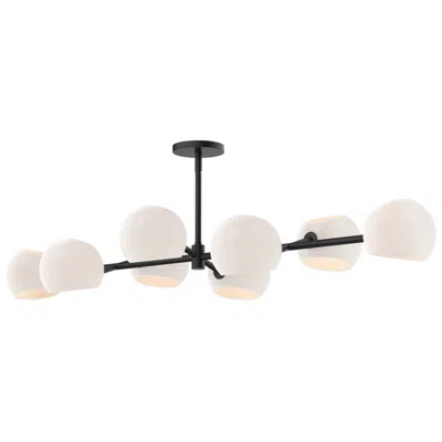 Kuzco Alora Mood Willow E12 48-in Matte Black/opal Matte Glass Linear Pendant In Multi