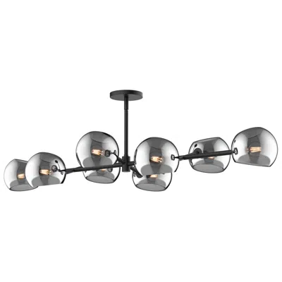 Kuzco Alora Mood Willow E12 48-in Matte Black/smoked Solid Glass Linear Pendant
