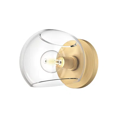 Kuzco Alora Mood Willow E12 6-in Brushed Gold/clear Glass Wall Vanity
