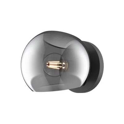 Kuzco Alora Mood Willow E12 6-in Matte Black/smoked Solid Glass Wall Vanity