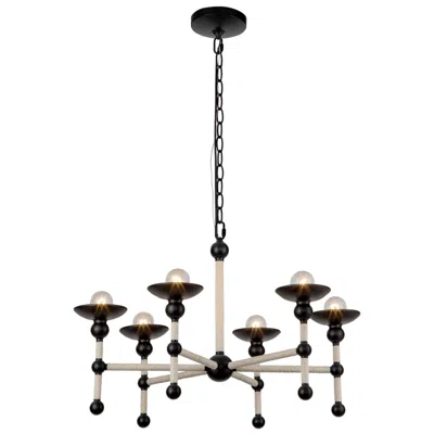 Kuzco Alora Nadine E12 25-in Matte Black/cotton Chandelier