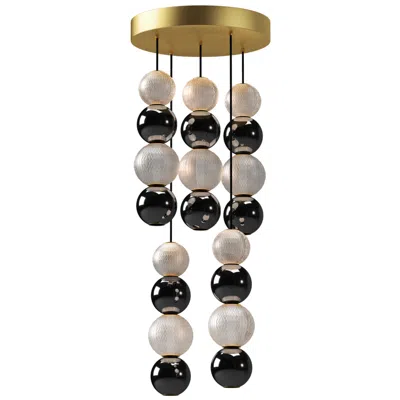 Kuzco Alora Onyx Led 5 Head Natural Brass Multi-pendant