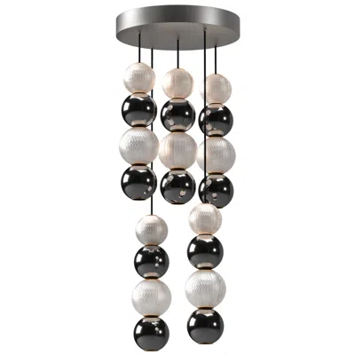 Kuzco Alora Onyx Led 5 Head Polished Nickel Multi-pendant