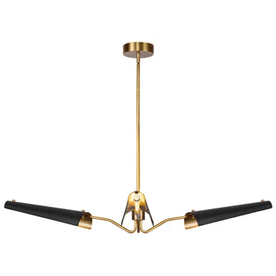 Kuzco Alora Osorio Led 46-in Matte Black/vintage Brass Led Chandeliers