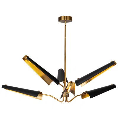 Kuzco Alora Osorio Led 46-in Matte Black/vintage Brass Led Chandeliers