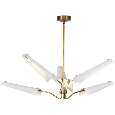 Kuzco Alora Osorio Led 46-in Matte White/vintage Brass Led Chandeliers