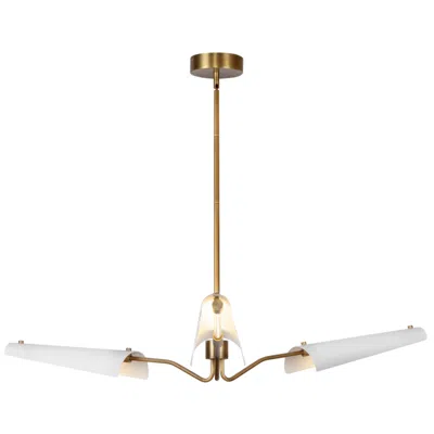 Kuzco Alora Osorio Led 46-in Matte White/vintage Brass Led Chandeliers