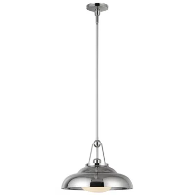 Kuzco Alora Palmetto E26 14-in Polished Nickel/glossy Opal Pendant
