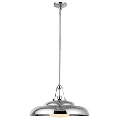 Kuzco Alora Palmetto E26 20-in Polished Nickel/glossy Opal Pendant