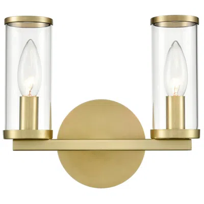 Kuzco Alora Revolve E12 10-in Clear Glass/natural Brass Wall Vanity