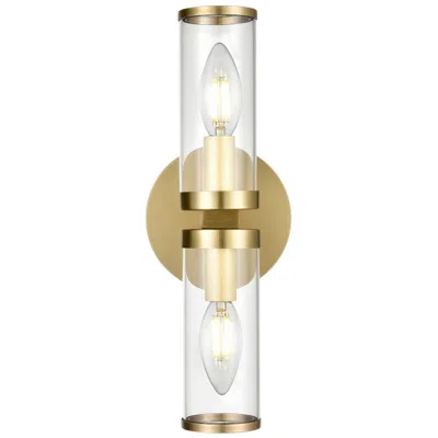 Kuzco Alora Revolve E12 12-in Clear Glass/natural Brass Wall Vanity
