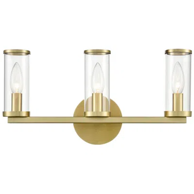 Kuzco Alora Revolve E12 17-in Clear Glass/natural Brass Wall Vanity