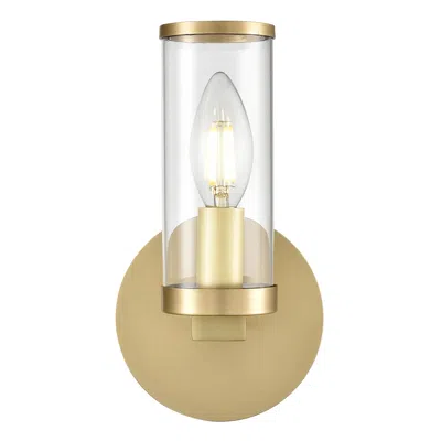 Kuzco Alora Revolve E12 8-in Clear Glass/natural Brass Wall Vanity