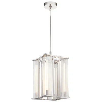 Kuzco Alora Sabre Led 11-in Polished Nickel/ribbed Glass Pendant