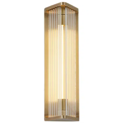 Kuzco Alora Sabre Led 12-in Ribbed Glass/vintage Brass Wall Vanity