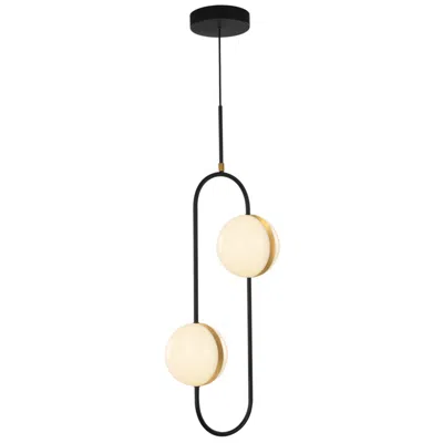 Kuzco Alora Tagliato Led 2 Head Matte Black/brushed Gold Pendant