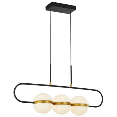 Kuzco Alora Tagliato Led 32-in Matte Black/brushed Gold Linear Pendant