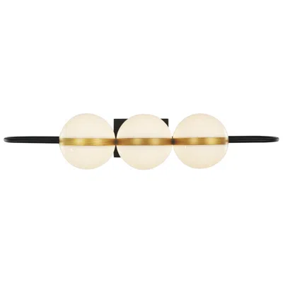Kuzco Alora Tagliato Led 32-in Matte Black/brushed Gold Wall Vanity
