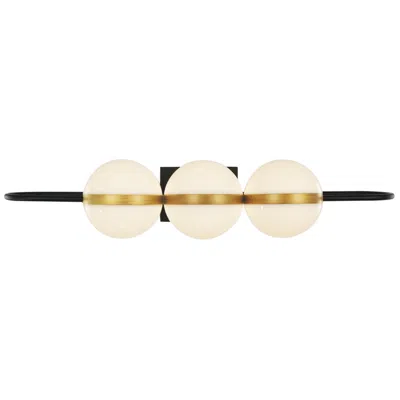 Kuzco Alora Tagliato Led 32-in Matte Black/brushed Gold Wall Vanity