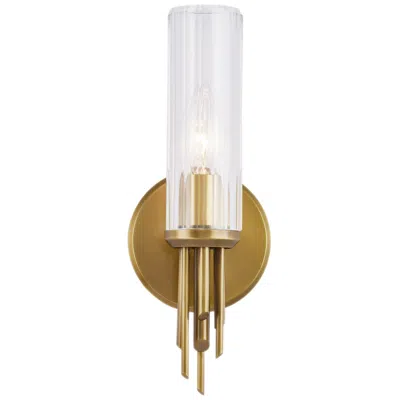 Kuzco Alora Torres E12 3-in Ribbed Glass/vintage Brass Wall Vanity