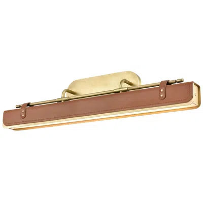 Kuzco Alora Valise Led 32-in Vintage Brass/cognac Leather Wall Vanity