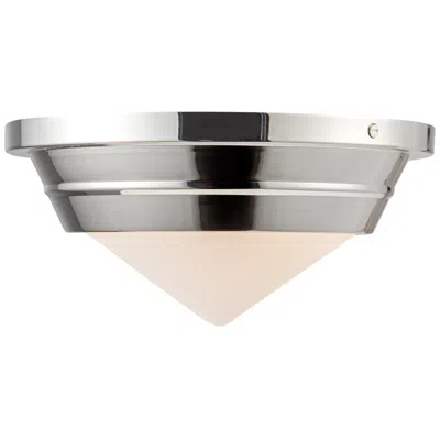 Kuzco Alora Willard E12 10-in Polished Nickel/opal Matte Glass Flush Mount