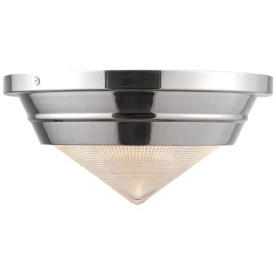 Kuzco Alora Willard E12 10-in Polished Nickel/prismatic Glass Flush Mount