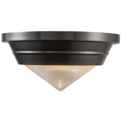 Kuzco Alora Willard E12 10-in Urban Bronze/prismatic Glass Flush Mount