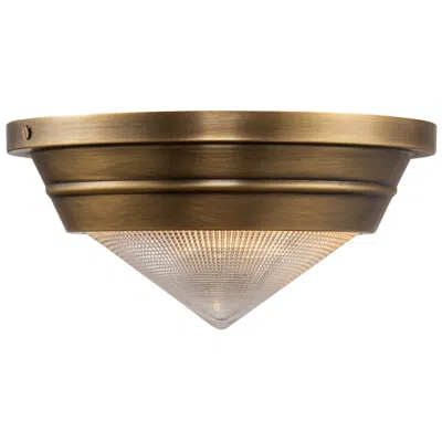 Kuzco Alora Willard E12 10-in Vintage Brass/prismatic Glass Flush Mount