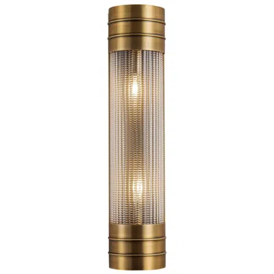Kuzco Alora Willard E12 18-in Vintage Brass/prismatic Glass Wall Vanity In Gold