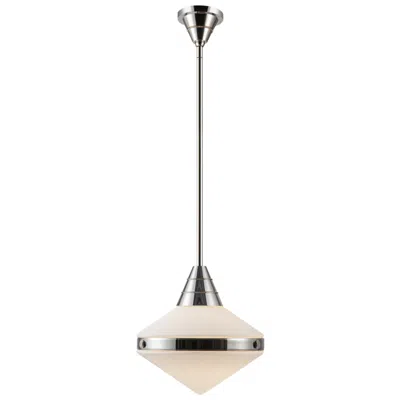 Kuzco Alora Willard E26 14-in Polished Nickel/opal Matte Glass Pendant