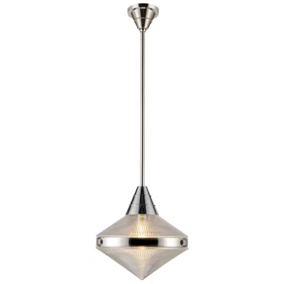 Kuzco Alora Willard E26 14-in Polished Nickel/prismatic Glass Pendant
