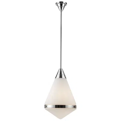 Kuzco Alora Willard E26 22-in Polished Nickel/opal Matte Glass Pendant