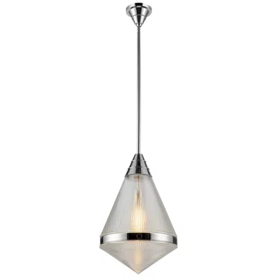 Kuzco Alora Willard E26 22-in Polished Nickel/prismatic Glass Pendant