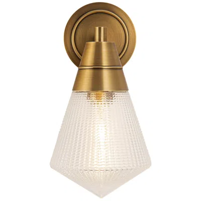 Kuzco Alora Willard E26 6-in Vintage Brass/prismatic Glass Wall Vanity