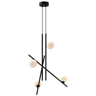 Kuzco Amara Led 32-in Black/glossy Opal Glass Led Chandeliers