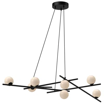 Kuzco Amara Led 54-in Black/glossy Opal Glass Led Chandeliers