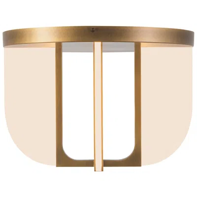 Kuzco Anders 17-in Vintage Brass Dimmable Led Semi-flush Mount
