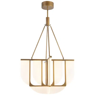 Kuzco Anders 30-in Vintage Brass Dimmable Led Chandelier