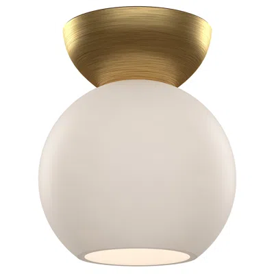 Kuzco Arcadia E26 6-in Brushed Gold/opal Glass Semi-flush Mount