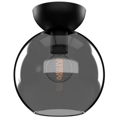 Kuzco Arcadia E26 8-in Black/smoked Semi-flush Mount