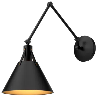Kuzco Archer Matte Black Swing Arm Wall Lamp