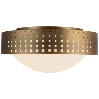 Kuzco Astoria 14-in Vintage Brass Flush Mount