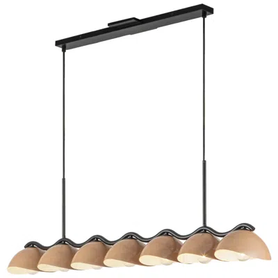 Kuzco Atlas E12 42-in Black/peach Linear Pendant