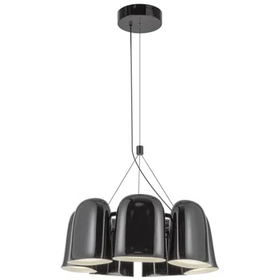 Kuzco Bell Led 20-in Glossy Black Led Chandelier