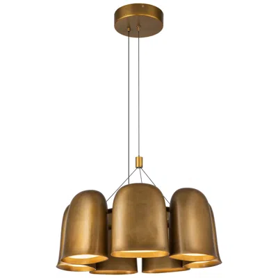 Kuzco Bell Led 20-in Vintage Brass Led Chandelier